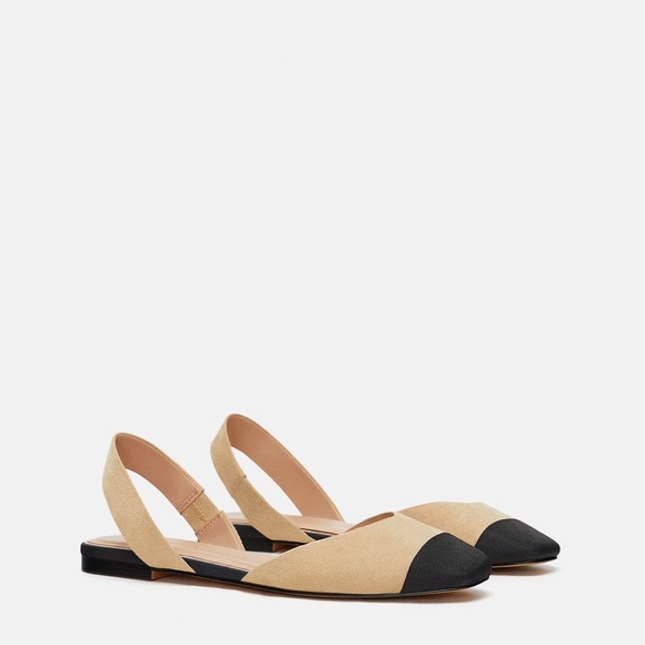 Zara Shoes - ZARA BLACK & TAN FLATS